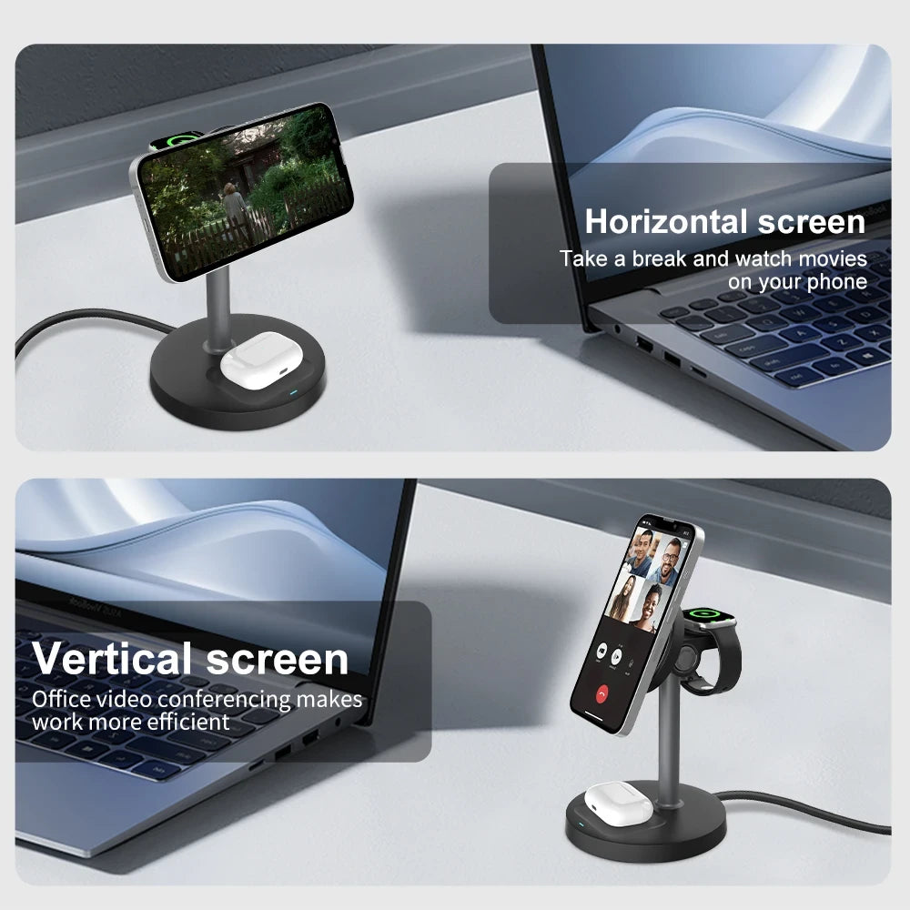 Magnetic 3-in-1 Wireless Charging Stand