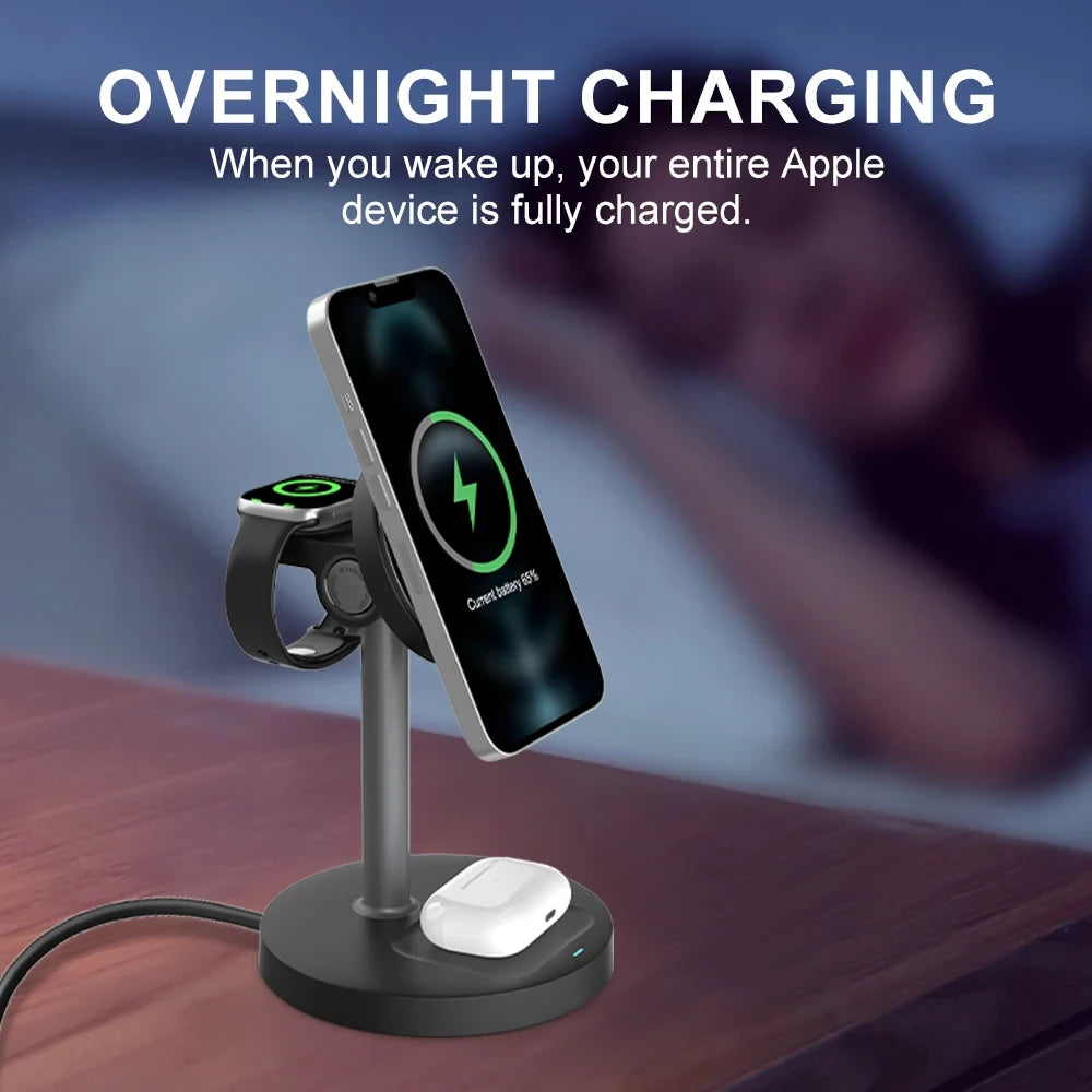 Magnetic 3-in-1 Wireless Charging Stand