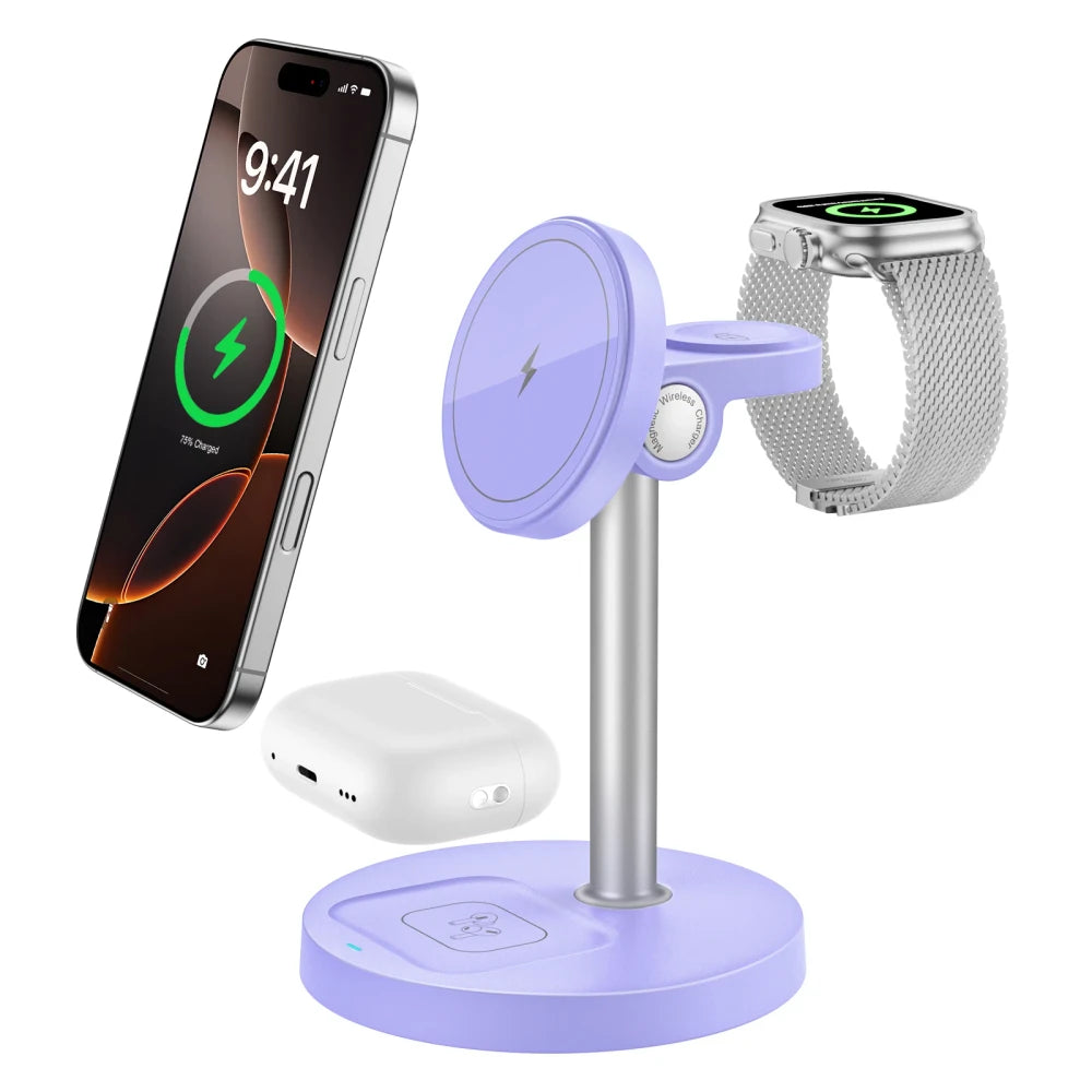 Magnetic 3-in-1 Wireless Charging Stand