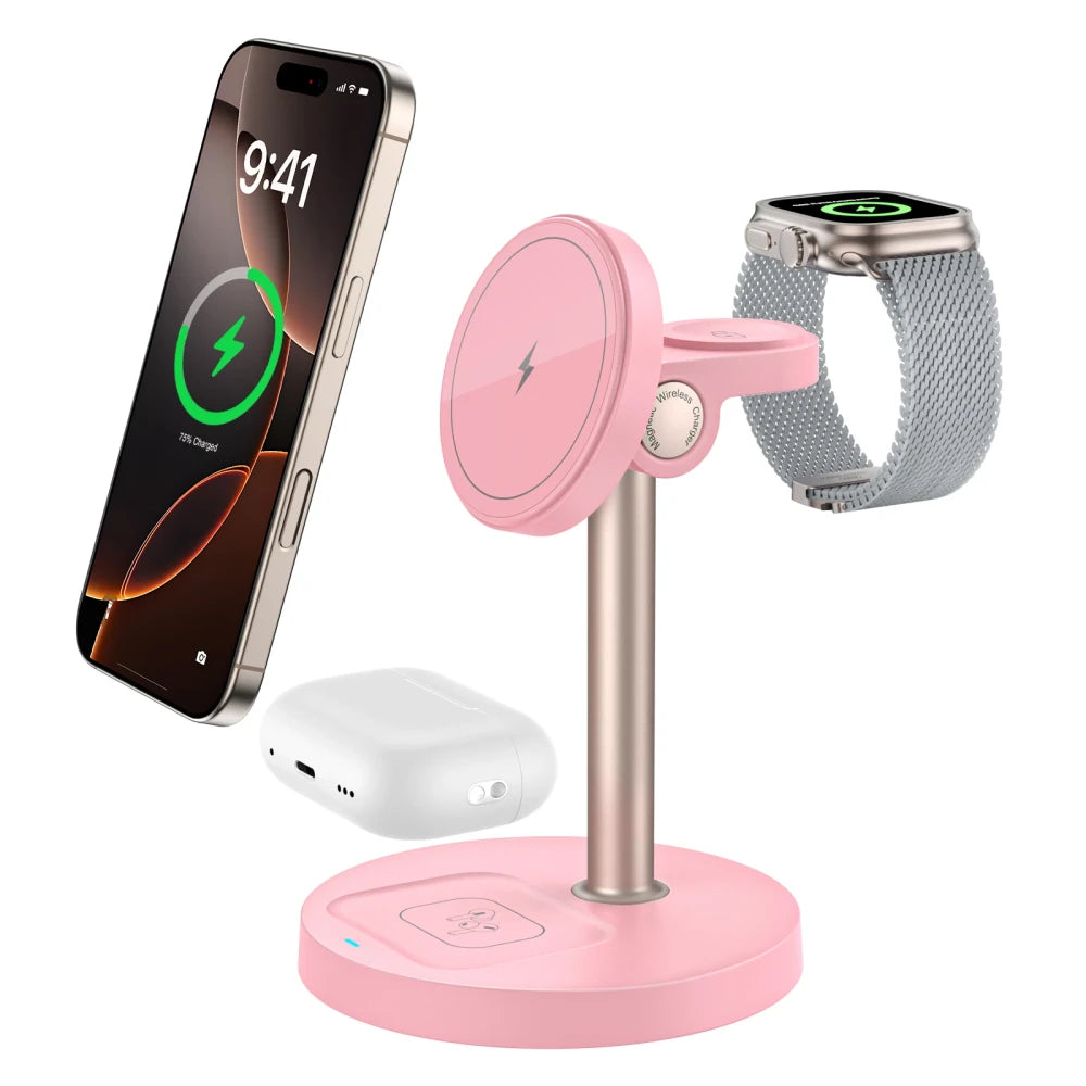 Magnetic 3-in-1 Wireless Charging Stand