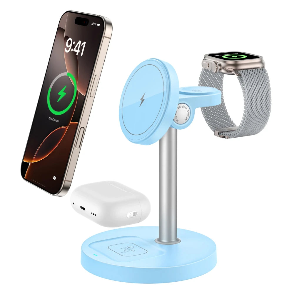 Magnetic 3-in-1 Wireless Charging Stand