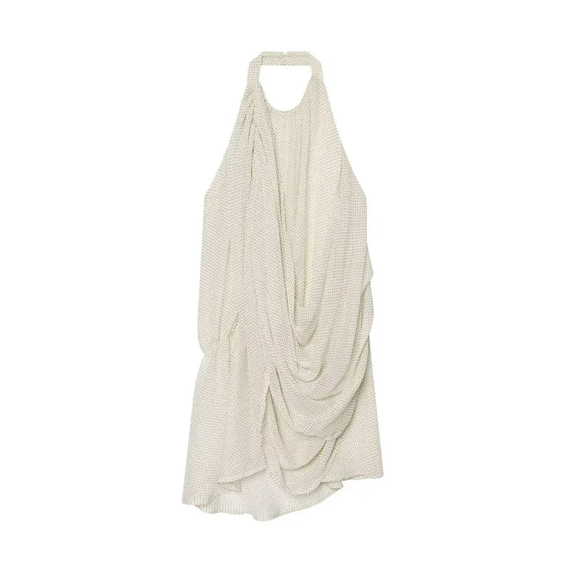 Chaleco plisado con cuello halter