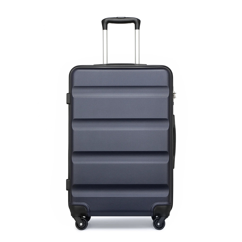 KONO Suitcase Lightweight hard case trolley suitcase with 4 twin wheels & TSA lock ABS material (S M L)