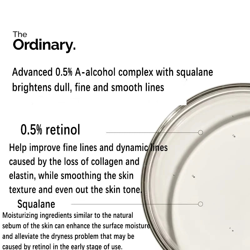 Sérum de Retinol 0.2% en Escualano 30ml – The Ordinary | Antiedad, Poros y Manchas