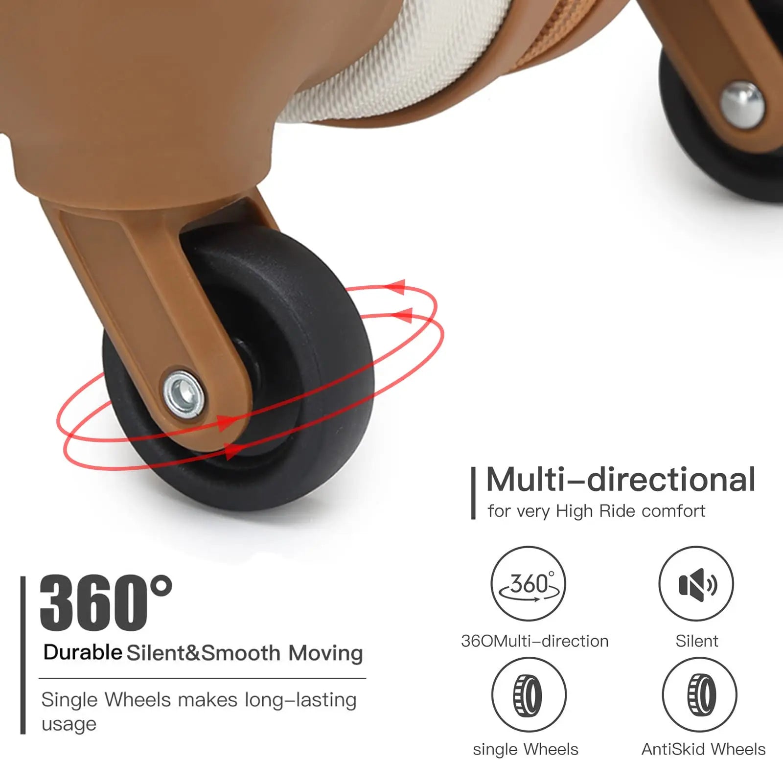 KONO Suitcase Lightweight hard case trolley suitcase with 4 twin wheels & TSA lock ABS material (S M L)