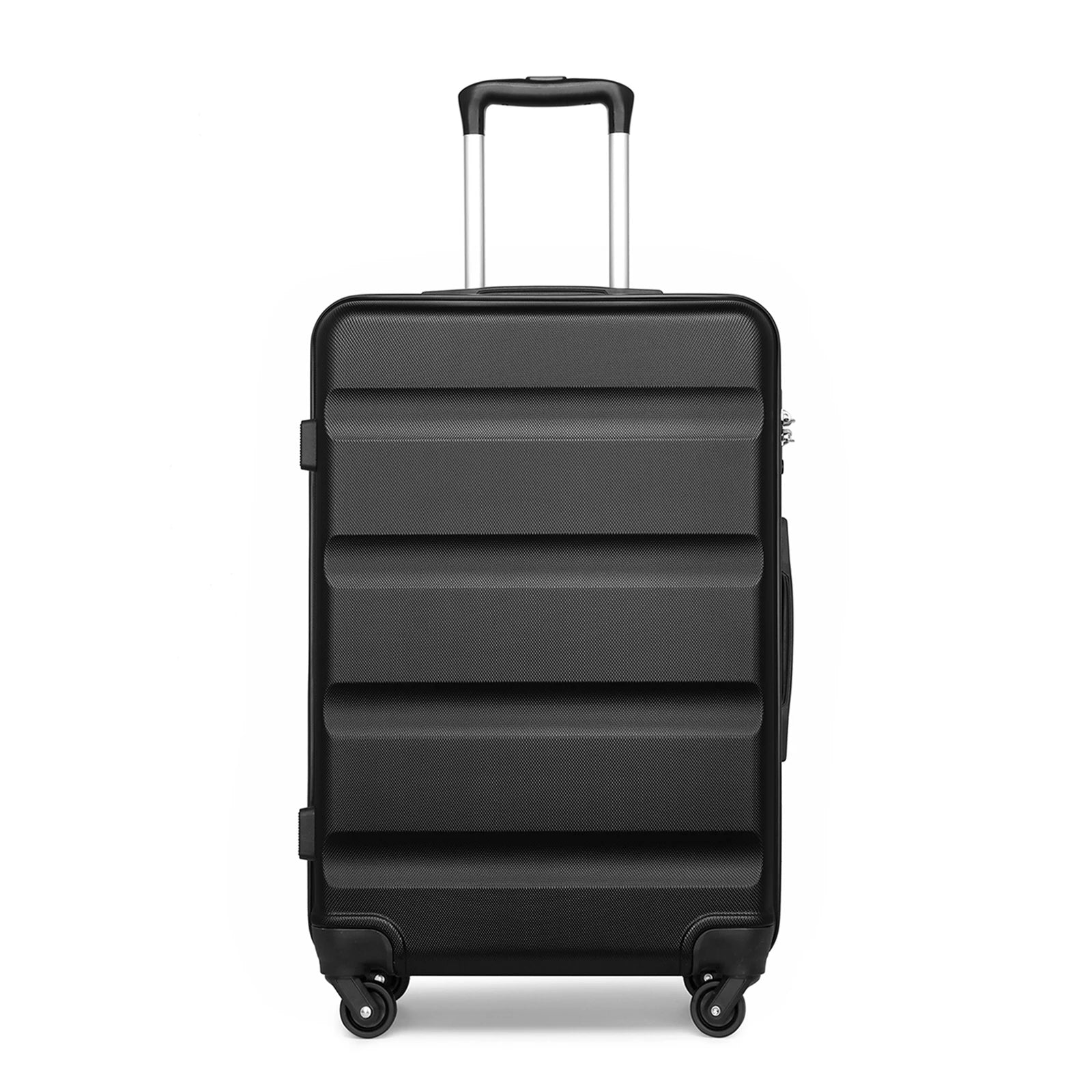 KONO Suitcase Lightweight hard case trolley suitcase with 4 twin wheels & TSA lock ABS material (S M L)
