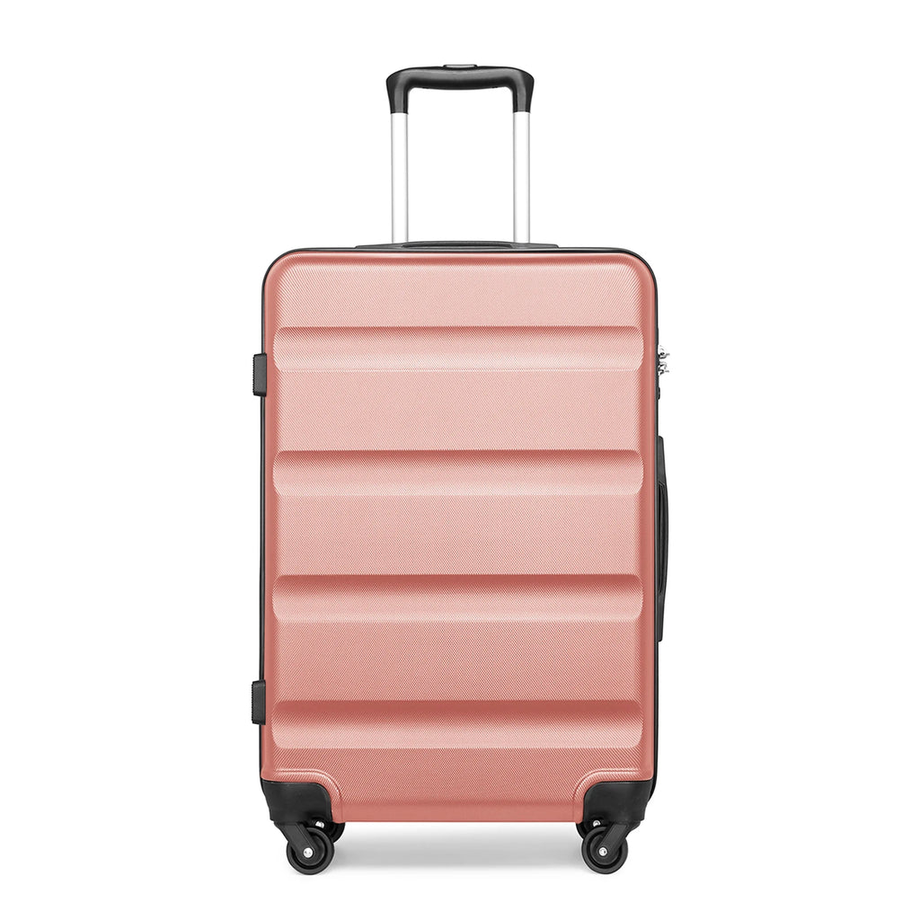 KONO Suitcase Lightweight hard case trolley suitcase with 4 twin wheels & TSA lock ABS material (S M L)