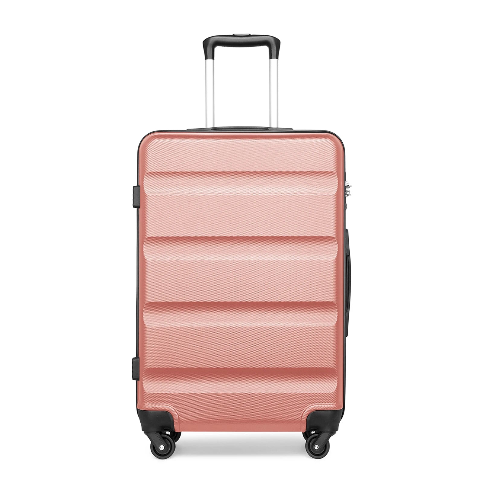 KONO Suitcase Lightweight hard case trolley suitcase with 4 twin wheels & TSA lock ABS material (S M L)