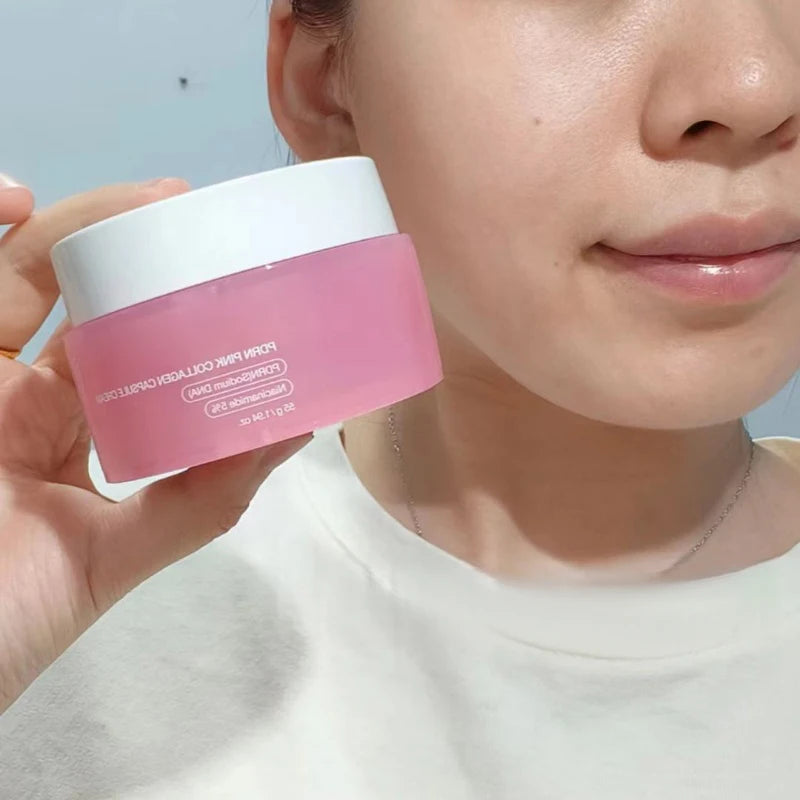 Crema Coreana PDRN Rosa de Colágeno con Niacinamida - Hidratante Facial Ligera para Tono Uniforme