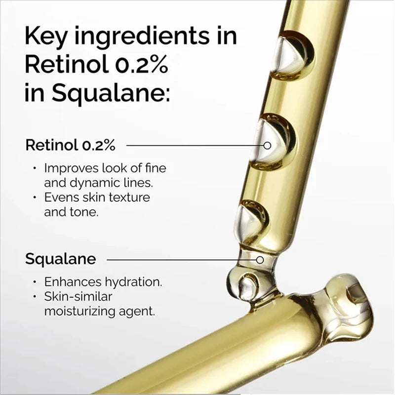 Sérum de Retinol 0.2% en Escualano 30ml – The Ordinary | Antiedad, Poros y Manchas