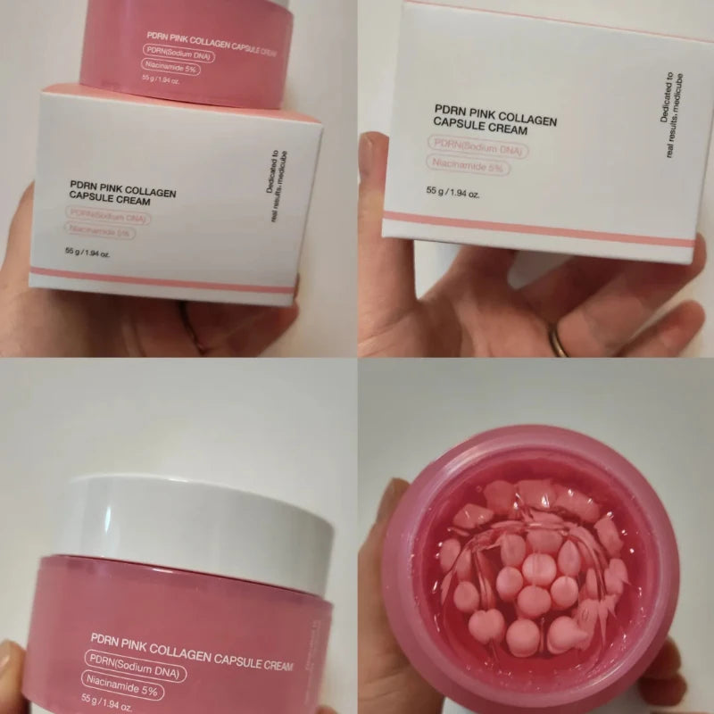 Crema Coreana PDRN Rosa de Colágeno con Niacinamida - Hidratante Facial Ligera para Tono Uniforme