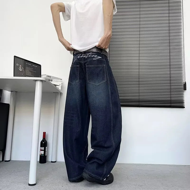 Pantalón Vaquero Baggy Estilo Gótico Y2K – Streetwear Hip Hop para Hombre