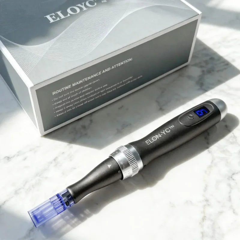 Dermapen Inalámbrico Profesional ELON-YC Ultima-X6 – Kit de Belleza y Cuidado de la Piel con 10 Cartuchos de 0,25mm