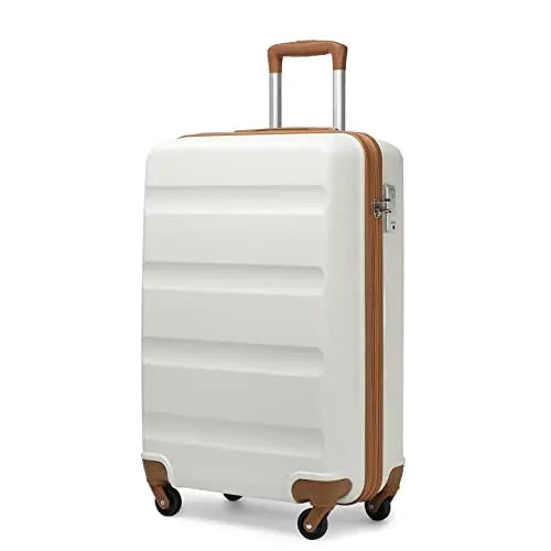 KONO Suitcase Lightweight hard case trolley suitcase with 4 twin wheels & TSA lock ABS material (S M L)