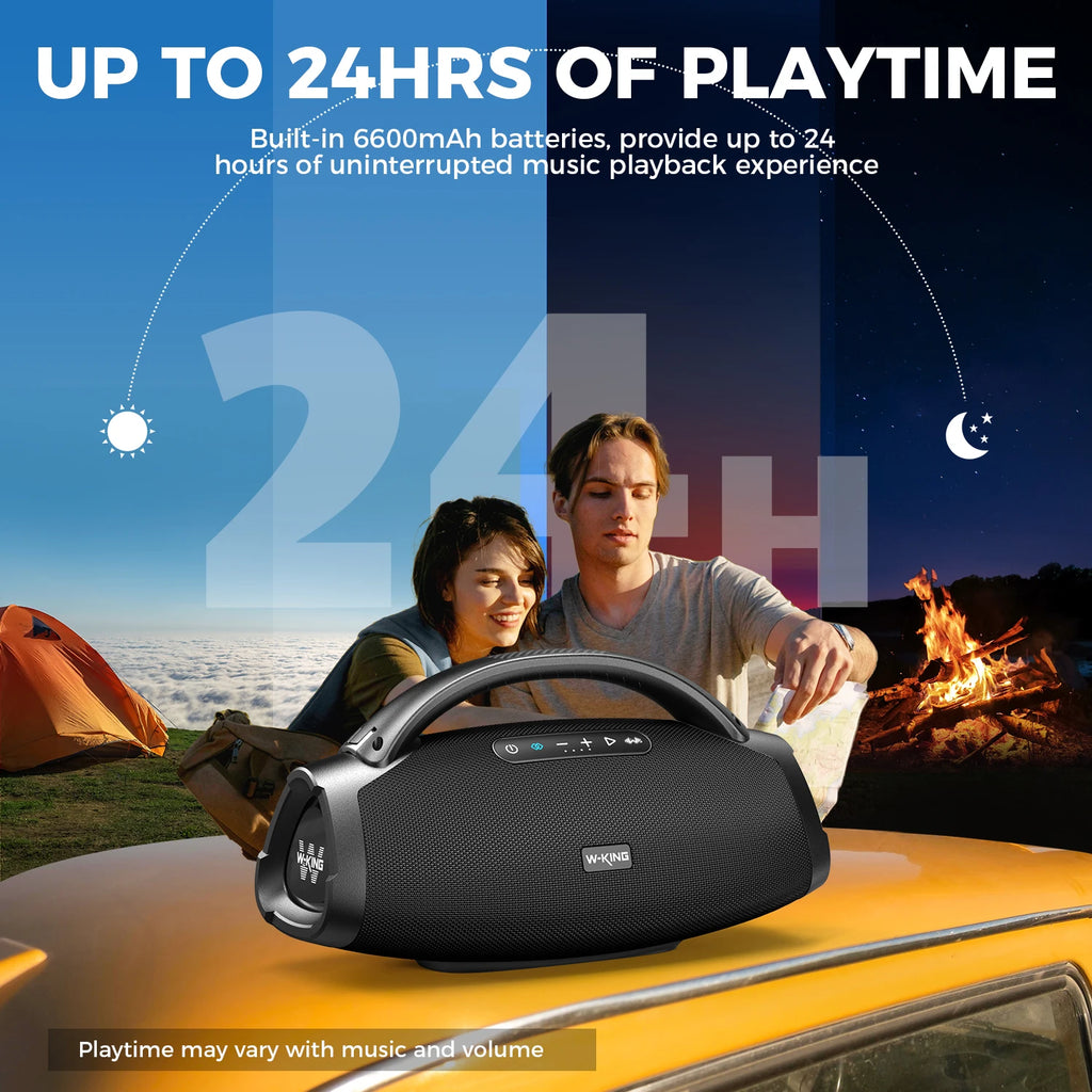 W-KING X20S Bluetooth Speaker w/Strap140W RMS Massive Bass Party Boombox IPX7 Waterproof Speaker Loud Outdoor Portable Sound Box